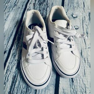 Levi's White Kids Sneakers with Black Stripe